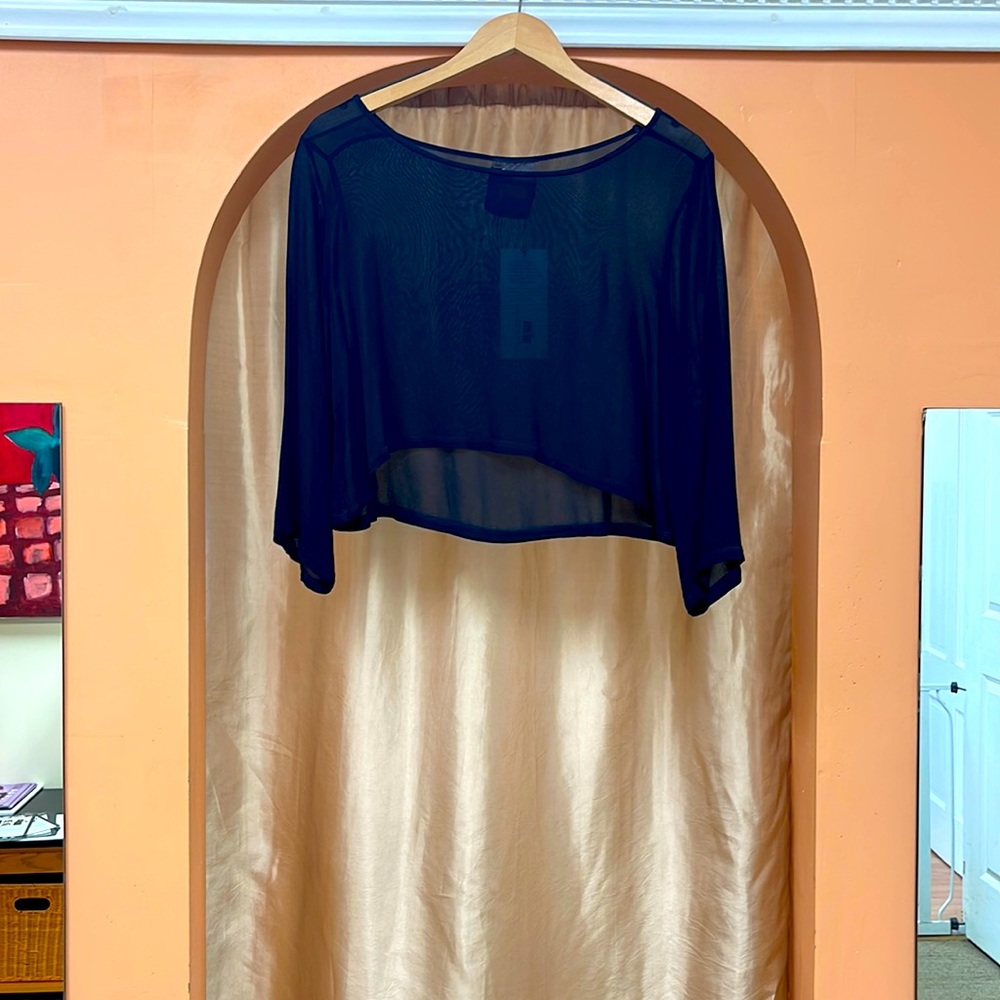 Out of Xile Crepe & Rib Wide Top in Storm ONLY 1 LEFT!
